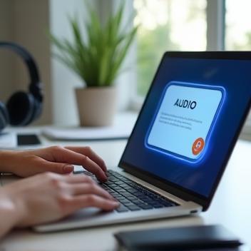 Profissional entregando arquivos finalizados com agilidade via notebook